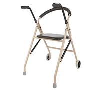Andador para adultos mayores, con 2 ruedas y asiento, caminador vertical ligero y plegable, ayuda de pasos para personas mayores en interiores y exteriores, decoración de altura ajustable Safehappy