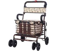 Andador para ancianos Andador, Andador con ruedas plegable con freno de bloqueo Bandeja de asiento Cesta Marco para caminar para un fácil almacenamiento y transporte Andadores estándar limitados