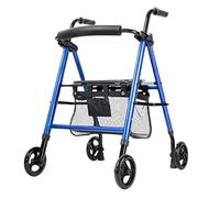 Andador para ancianos Andador Andador de 4 Ruedas, Liviano, Plegable, con Canasta Debajo del Asiento, Asa y Asiento Ajustables, Ayuda de Movilidad para Caminar en Altura, Ayudas para Caminar Plegables