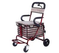 Andador para Ancianos,Andador con Andador para Ancianos, Andador, Apoyabrazos Asistido por Andador, Andador con Asiento Scooters Scooter de Compras para Personas Mayores Asiento Plegable