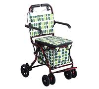 Andador para ancianos Andador con ruedas Andador, Carrito de la compra Andador de acero Ayuda para caminar con asiento y cesta de la compra, Altura ajustable 4/6 Ruedas Movilidad Andador Andador para