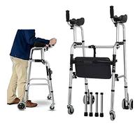 Andador Para Ancianos Andador Con Ruedas De Altura Ajustable, Plegable Con Un Solo Botón, Compacto, Ligero Y Estándar Para Personas Mayores, Peso De 396 Lbs