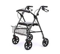 Andador para ancianos Andador con ruedas Drive Steel con cesta de compras, soporte para bastones y bandeja