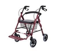 Andador para ancianos Andador con ruedas estándar Andador con asiento y frenos y 4 ruedas Andador con ruedas de ayuda de movilidad plegable ligero para adultos, personas mayores, ancianos y discapacit