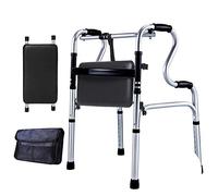 Andador para ancianos Andador con ruedas, plegable, ligero, 2 ruedas, soporte con ruedas delanteras, ajustable, portátil, compacto, para ancianos, ayuda para caminar