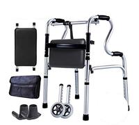 Andador para ancianos Andador con ruedas, plegable, ligero, 2 ruedas, soporte con ruedas delanteras, ajustable, portátil, compacto, para ancianos, ayuda para caminar