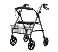 Andador para ancianos Andador con ruedas portátil, ayudas de movilidad plegables, andador con respaldo cómodo, sistema de freno doble, utilizado para personas mayores que caminan