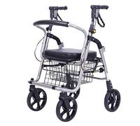 Andador para ancianos Andador con ruedas, portátil, plegable, de 4 ruedas, andador resistente, marco de aleación de aluminio de calidad ligera, utilizado para personas mayores que caminan