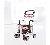 Andador para Ancianos,Andador de altura ajustable, andador, andador con ruedas, ayuda para caminar con movilidad plegable, asiento ajustable en altura con asiento y cesta lateral inferior Ca