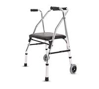 Andador para Ancianos, Andador de Aluminio con Ruedas, Plegable, liviano, con Asiento Acolchado, manija ergonómica, Altura Ajustable, Interesante