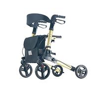 Andador para Ancianos,Andador de cuatro ruedas para personas mayores, andador plegable, equipo auxiliar móvil, soporte, entrenador de rehabilitación, asas ergonómicas