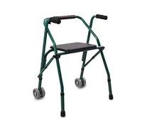 Andador para ancianos Andador de Hemiplejia con Ruedas Ligeras, Andador de Hemiplejía con Asiento para Caminar con Fractura, Andador de rehabilitación con Marco para Reposabrazos, Plegable (Color : Gr