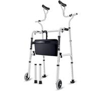 Andador para ancianos, Andador Estándar con Ruedas y Reposabrazos Acolchados Extraíbles 180kg, Andador de Plataforma con Soporte de Brazo para Mayores, Minusválidos y Discapacitados(Color:Multi-colore