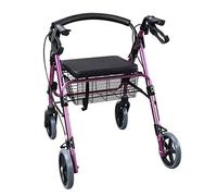 Andador para ancianos Andador ligero Comprar carrito de comida, carrito de compras con ruedas plegable de aluminio, carrito antiguo con andador de cuatro ruedas
