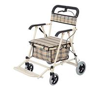 Andador para ancianos, andador plegable con asiento para ancianos, carrito de la compra, ligero, con 4 ruedas, altura ajustable, andador para caminar, para cesta de la compra, Beauty Comes