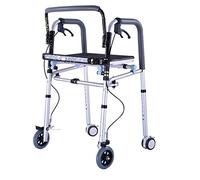 Andador para ancianos, andador plegable, reposabrazos, silla de baño, ajustable, ancianos, con 4 ruedas (aleación de aluminio) Beauty Comes