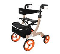 Andador para Ancianos, Andador Rollator, Andador ligero con asiento y ruedas Ayudas médicas for caminar Andador rodante for personas mayores(Brown)