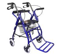 Andador para Ancianos, Andador Rollator, Andador móvil plegable de aluminio multifuncional con asiento de altura ajustable adecuado for viajes de personas mayores