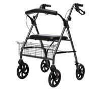 Andador para Ancianos, Andador Rollator, Andador plegable con cesta y ruedas for personas mayores, marco de acero inoxidable duradero, brazos ajustables