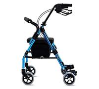 Andador para Ancianos, Andador Rollator, Con cesta de la compra con asiento, diseño de freno de mano, velocidad ajustable, con dispositivo de pedal, plegable ligero y portátil