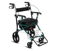 Andador para Ancianos, Andador Rollator, Con Ruedas, Andador Plegable con Respaldo Cómodo, Andador con Doble Freno for Personas Mayores Que Caminan