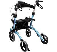 Andador para ancianos Andadores Andadores Andadores Andador Andador Ligero Andador De Movilidad Plegable Con 4 Ruedas Y Bolsa De Almacenamiento, Ayuda Para Caminar Ajustable para Ancianos Y (Azul) (Co
