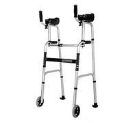 Andador para ancianos Andadores con ruedas Andador con ruedas de altura ajustable portátil, con 2 ruedas y soporte axilar, andador vertical con soporte ligero y plegable, para mujeres ancianas (Color