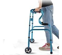 Andador para ancianos Andadores con Ruedas Andador con Ruedas Ligero con 2 Ruedas, Andador Vertical para Personas Mayores con Altura Ajustable Plegable, Asistente para Pasos para Interiores y Exterior