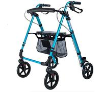 Andador para ancianos Andadores con ruedas Andador con ruedas, marco para caminar, 4 ruedas, plegable, compacto, ayudas para la movilidad con bolsa de asiento, silla de transporte, andador, bastón par