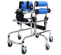 Andador para ancianos Andadores con ruedas Andador con ruedas para niños, andador vertical plegable, ayudas para caminar de alto y ancho ajustables para trabajo pesado, con respaldo, reposabrazos, coj