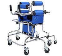 Andador para ancianos Andadores con ruedas Andador con ruedas para niños de 47.2-59 pulgadas, andador vertical plegable, ayudas para caminar a prueba de caídas con cojín de asiento, sujeción vertical,