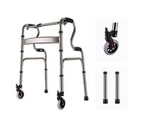 Andador para ancianos Andadores con ruedas Andador de lujo plegable, andador de aleación de aluminio ligero, 2 ruedas, andador auxiliar de rehabilitación, ayuda de movilidad para caminar para ancianos