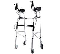 Andador para ancianos Andadores con ruedas Andador vertical para adultos (150-185 cm), andador con ruedas ajustable en altura, ayudas para caminar de servicio pesado con 4 ruedas universales bloqueabl