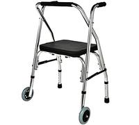 Andador para ancianos Andadores con ruedas Andadores con ruedas Andador plegable Andador vertical ajustable en altura con almohadilla de apoyo para reposabrazos y andador desmontable con ayuda para la