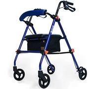 Andador para ancianos Andadores con ruedas Andadores con ruedas Ayudas para la movilidad-Ayuda para caminar-Con ruedas-Estructura del andador con un cojín para descansar con un bolsillo para comprar D
