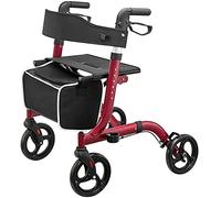 Andador para ancianos Andadores con ruedas Andadores con ruedas para personas mayores, andadores plegables de aluminio para adultos, andadores para ancianos con ruedas y asa ajustable para el asiento