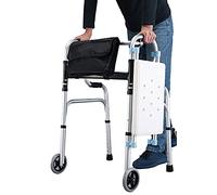 Andador para ancianos Andadores con ruedas Andadores con ruedas plegables y ligeros con asiento, ancianos/ayuda portátil para caminar para interiores/exteriores, silla de baño con ruedas)