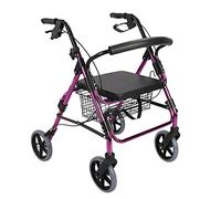 Andador para ancianos Andadores con ruedas Andadores con ruedas portátiles para personas mayores con ruedas y asiento de 8 pulgadas, para todo terreno, andador plegable ligero para adultos (Color : Pu