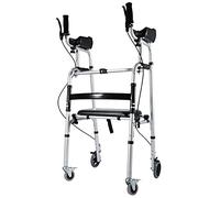 Andador para ancianos Andadores con ruedas Andadores con ruedas verticales plegables con frenos y soporte para antebrazo, andador con ruedas de aluminio ligero para personas mayores para personas alta