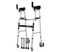 Andador para ancianos Andadores con ruedas Andadores estándar para personas mayores, andador vertical para ancianos Andador con ruedas plegable ligero con ruedas y almohadilla para reposabrazos, extra