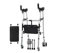 Andador para ancianos Andadores con ruedas Andadores estándar para personas mayores, andador vertical para ancianos Andador con ruedas plegable ligero con ruedas y almohadilla para reposabrazos, extra