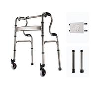 Andador para ancianos Andadores con ruedas delanteras Andador plegable de lujo con 2 botones y ruedas de 5", altura ajustable mediante fácil liberación de dos botones, no requiere ensamblaje Rehabilit