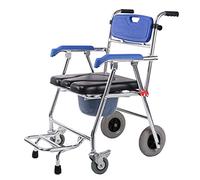 Andador para Ancianos,Andadores para personas mayores Cómodas de noche, silla plegable para inodoro con brazos, silla de ducha de baño, silla de ruedas de aluminio, silla de transporte con r