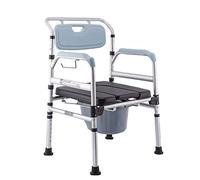 Andador para Ancianos,Andadores para personas mayores Cómodas junto a la cama, silla de aleación de aluminio ajustable en altura, taburete de ducha de baño resistente y duradero con cubo, po