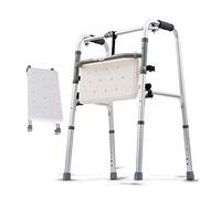 Andador para Ancianos,Andadores para personas mayores Silla de ducha plegable, andador geriátrico para personas mayores: altura ajustable, marco para caminar, muleta con asiento acolchado, a