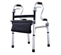 Andador para ancianos Ayuda de movilidad plegable para adultos, ancianos y discapacitados Rollator Senior Walking Fram Aid sin rueda con asiento Altura ajustable 78-93 cm Carga máxima 180 kg