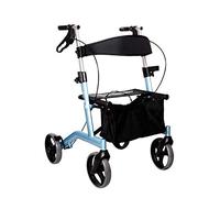 Andador para Ancianos, Ayuda para Caminar con Andador de Cuatro Ruedas en Asiento de Aluminio y Cesta de la Compra Andadores Plegables para Andadores para Ancianos con Frenos Interesting