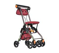 Andador para ancianos Ayudas para caminar plegables portátiles de 4 ruedas, andador andador con asiento, sistema de freno doble para andador rodante