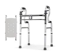 Andador para Ancianos,Bastón, Práctico andador plegable con asiento, andadores estándar para personas mayores, altura ajustable, peso ligero, soporta hasta 400 libras,