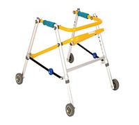 Andador para Ancianos,Bastón, práctico andador plegable de aleación de aluminio para rehabilitación específica para niños con 4 ruedas direccionales para ejercicios de rehabilitación posoper